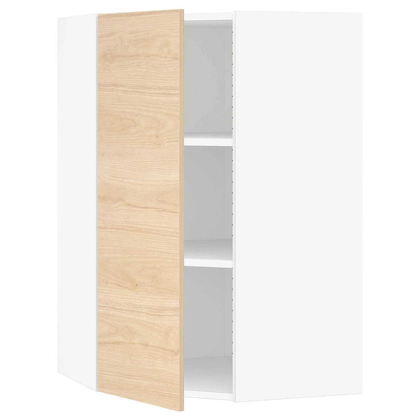 IKEA - SEKTION Corner Wall Cabinet with Shelves, white/Askersund Light Ash Effect, 26x15x40 99216987