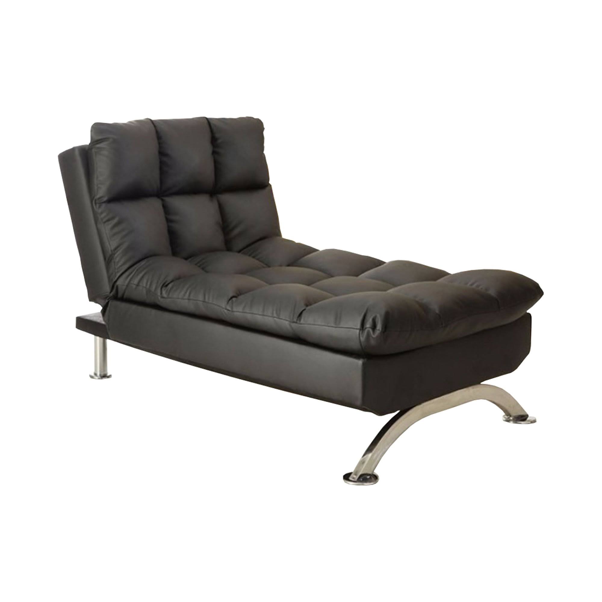 Sophisticatedly Designed Contemporary Leatherette Chaise Black