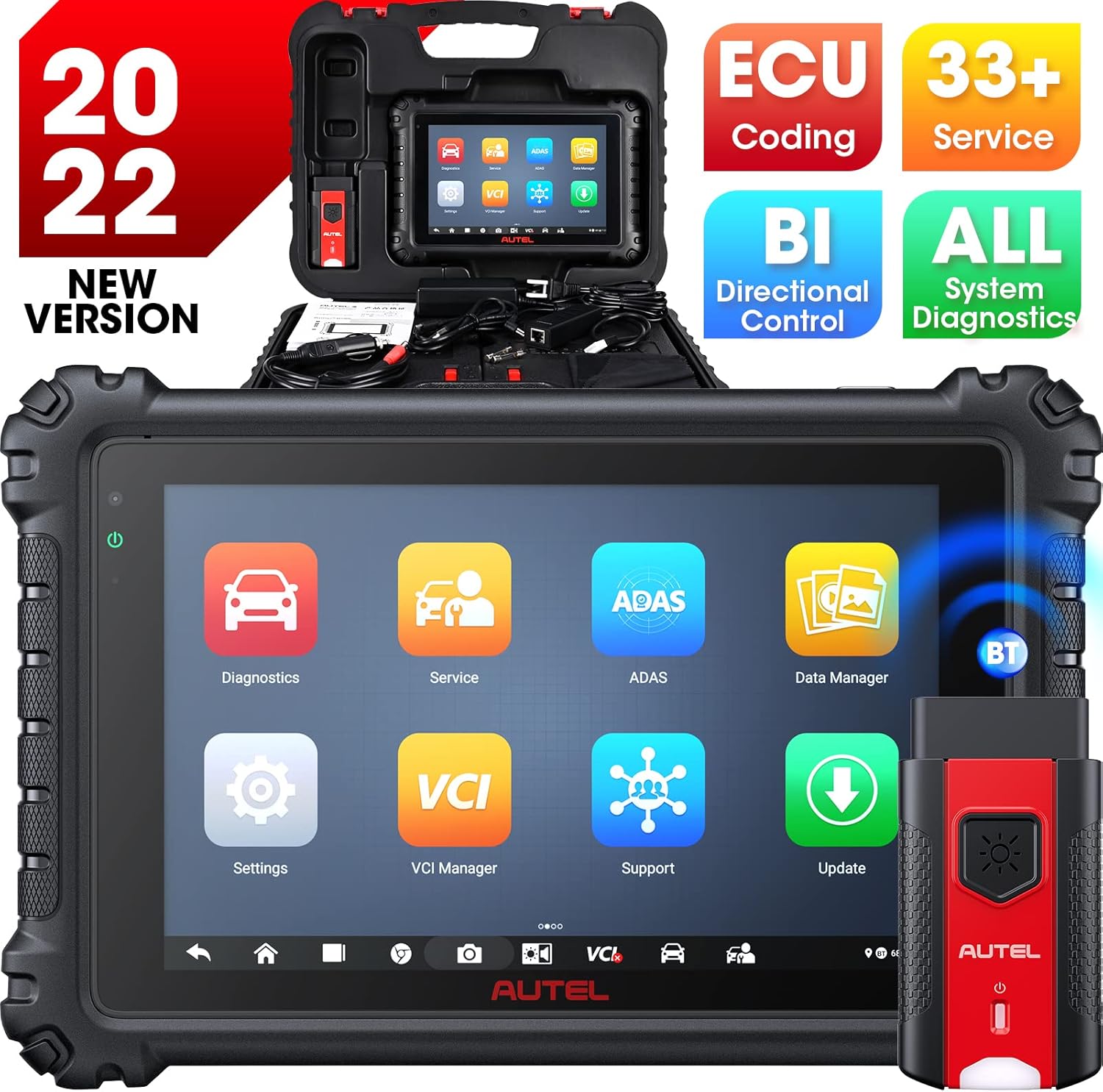 Autel MaxiSys MS906 Pro Scanner: Autel Diagnostic Tool 2022 New Version with 33+ Services, ECU Coding, Full Systems Diagnostic, Bidirectional Control
