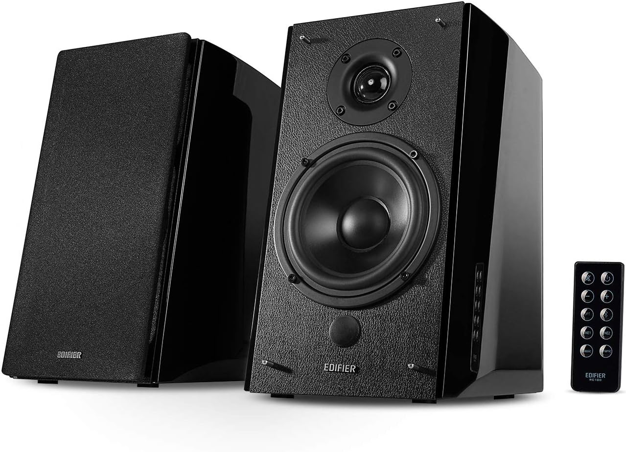 Edifier R2000DB Powered Bluetooth Bookshelf Speakers - Near-Field Studio Monitors - Optical Input - 120 Watts RMS - Black