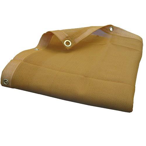 PTM 8x40 Beige Tan Heavy Duty Mesh Tarp Net Sail Sun Shade Awning and Fence Screen Patio Canopy Cover