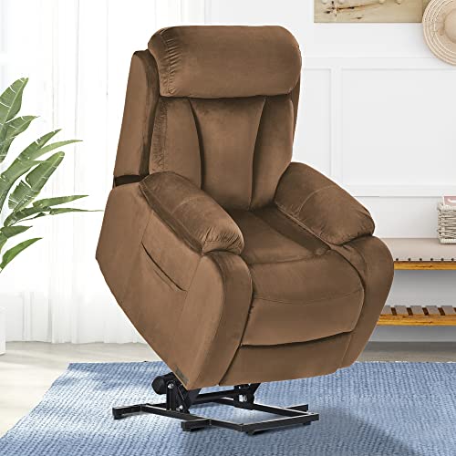 Small Power Lift Recliner for Elderly, Lift Chair Recliners, Electric Recliner Chairs for Seniors, Remote Control, Adjustable, Side Pocket (Navy Blue)