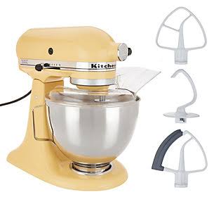 KitchenAid 4.5-qt 300W Tilt-Head Stand Mixer with Flex Edge ,Majestic Yellow