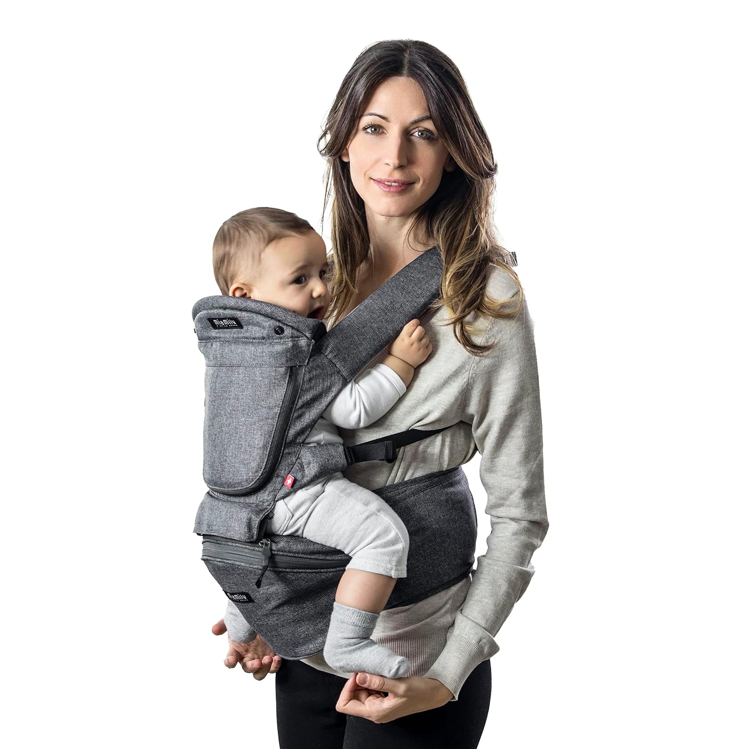 MiaMily Hipster Smart Hip Seat Baby Carrier with 6 Carry Positions incl. Ergonomic Forward-Facing, Built-in Storage