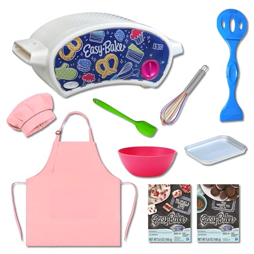 Ultimate Easy Baking Oven Bundle For Kids With 11 Items - Oven, 3 Refill Mixes, Apron, Hat, Bowl, Spatula, Whisk, Baking Pan & Tool