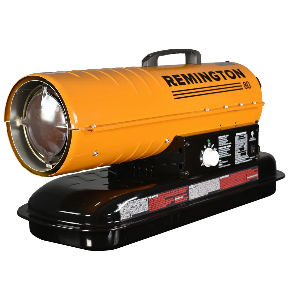 Remington REM-80T-KFA-O Kerosene/Diesel Forced Air Heater w/Thermostat—80,000 BTU