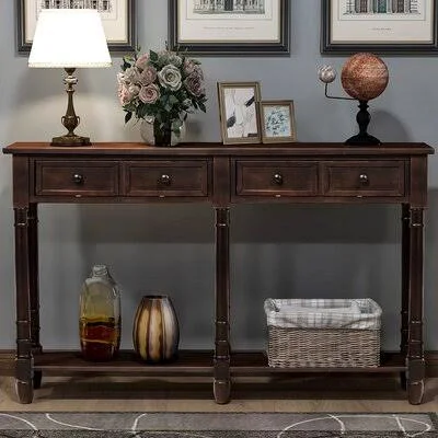 Chisenhall 58x22 Solid Wood Console Table Rosalind Wheeler Color: Espresso