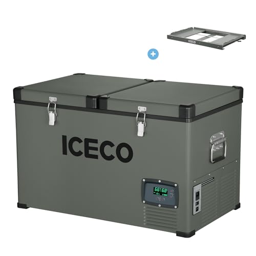 ICECO VL65 Quart Series Dual Zone Portable Refrigerator with SECOP Compressor, 65 Liters Deep Freezer, DC 12/24V, AC 110-240V, 0�H to 50�H