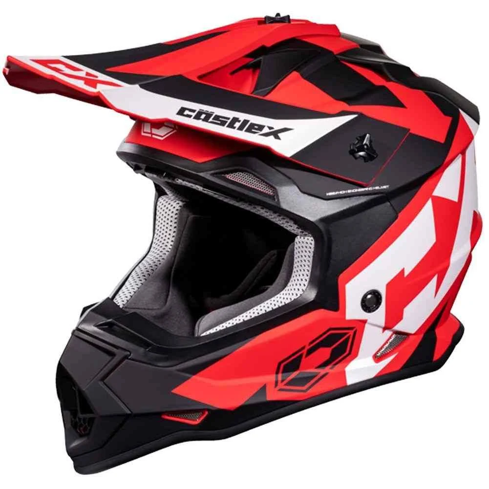 Castle x Mode MX Flow Snowmobile Helmet Matte Red 2XL