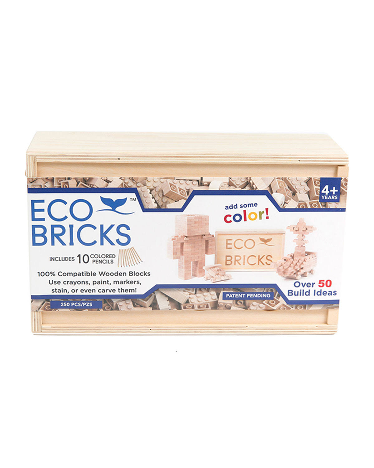 Once Kids Eco Bricks Wooden Set - 250 Piece