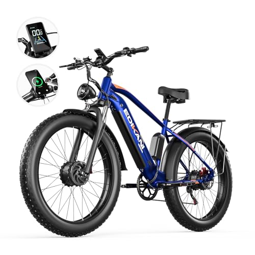 EDIKANI Electric Bike for Adult, 1500W/2000W 35MPH Dual Motors Ebike for Men, 18Ah/19.2Ah 48V Built-in Battery E Bike