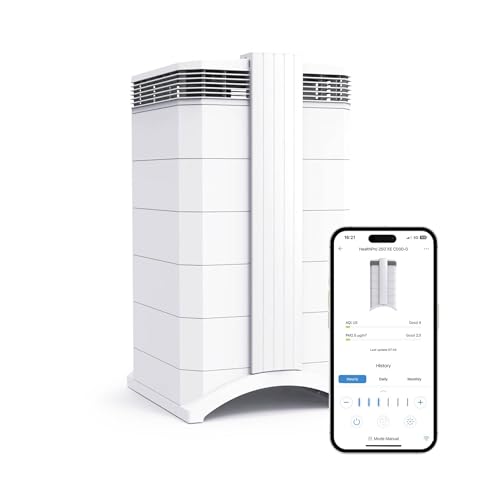 IQAir HealthPro Compact XE Air Purifier - Compact HyperHEPA Fration for Rooms up to 1240 sq ft - Allergens, Smoke, Dust, Mold, Pet Dander, Swiss Made