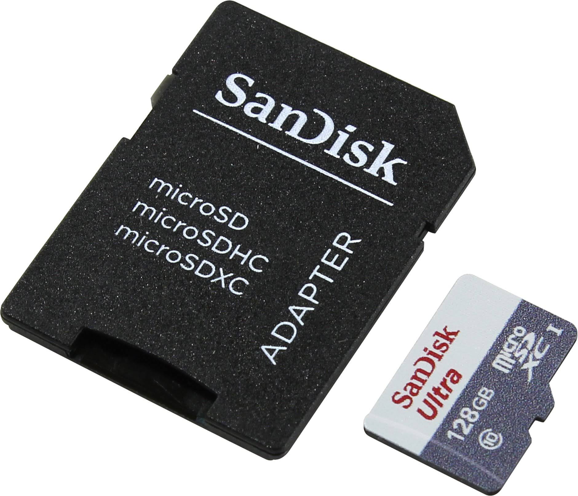 SanDisk Ultra microSDXC 128GB UHS-I + SD Adapter Memory Card Class 10