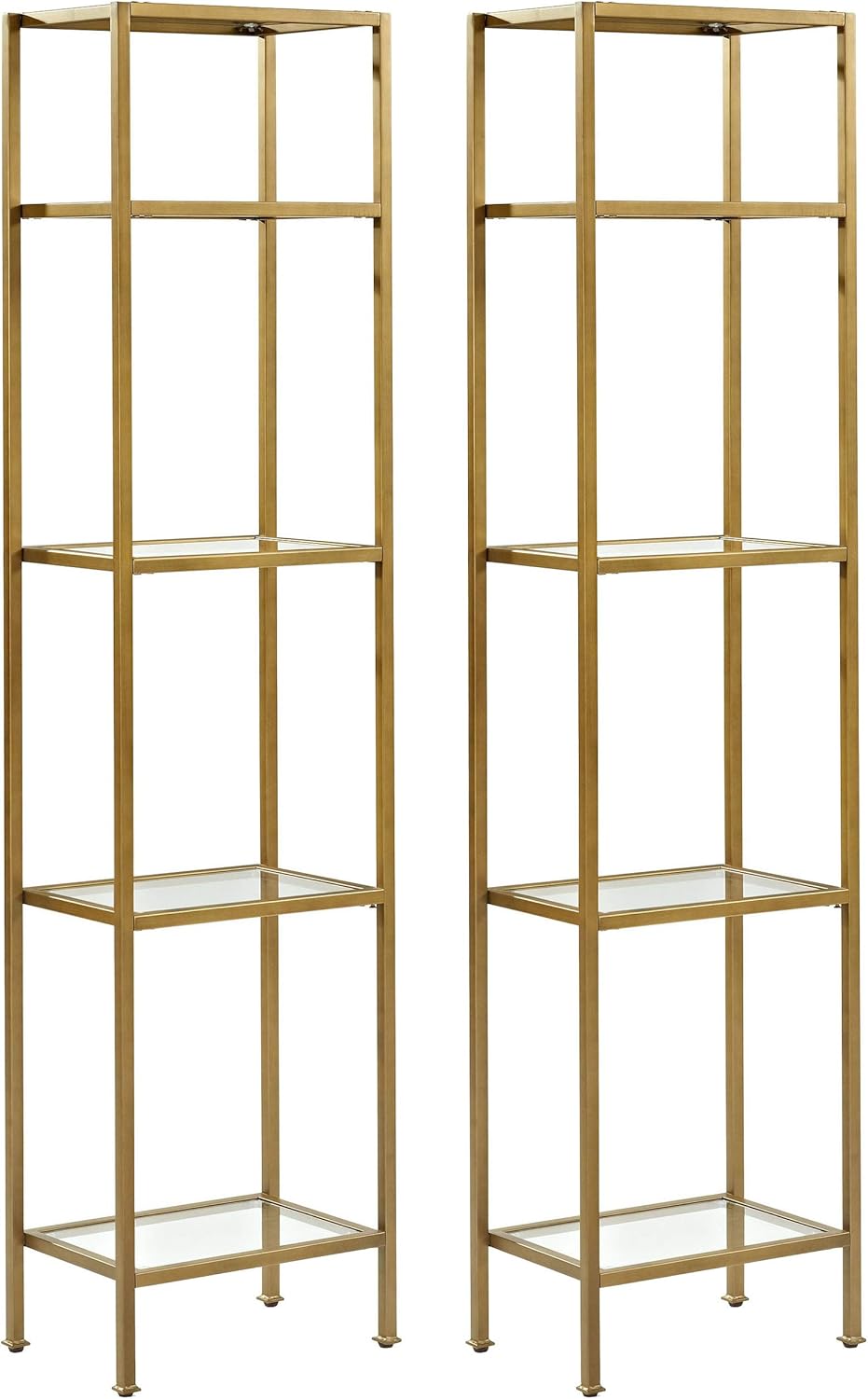 Crosley Furniture Aimee Etagere Bookcase - Gold and Glass