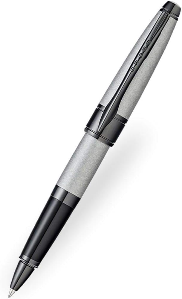 A.T. Cross Limited Release Edition Apogee elegant Art Deco metal Gray with Black Ink Rollerball pen Pack of 2