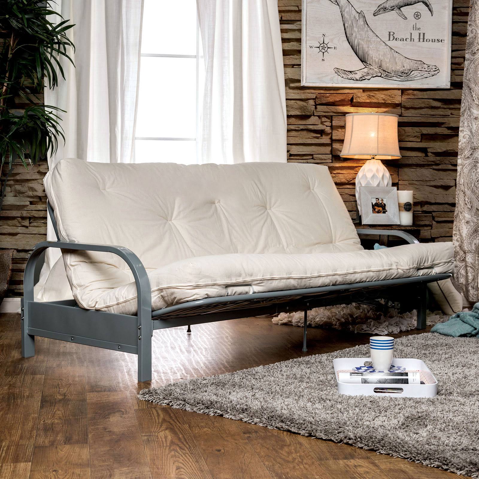 8x22 White Futon Mattress w/ Spring - Plosh