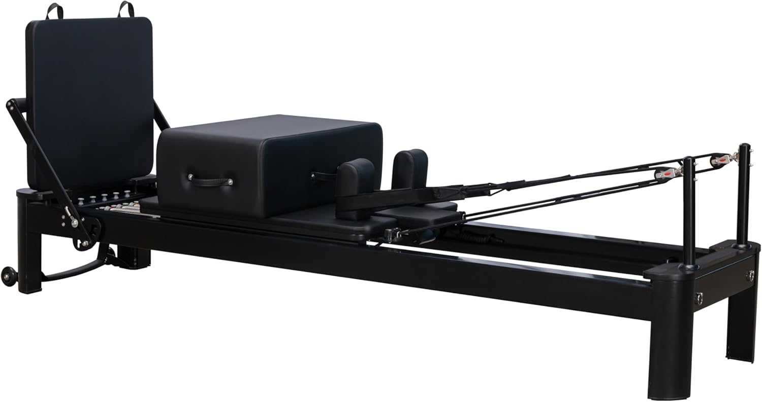 Aluminium Pilates Reformer,Pilates Reformer Equipment with Reformer Accessories, Reformer Box, Padded Jump Board