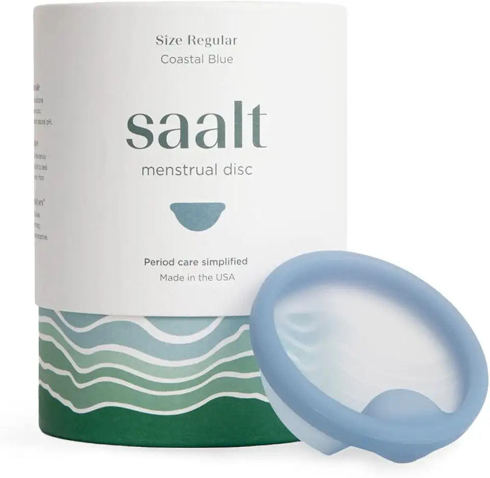 Saalt Menstrual Disc - Soft, Flexible, Reusable Medical-Grade Silicone - Wear 12 Hours - Removal Notch - Two Sizes
