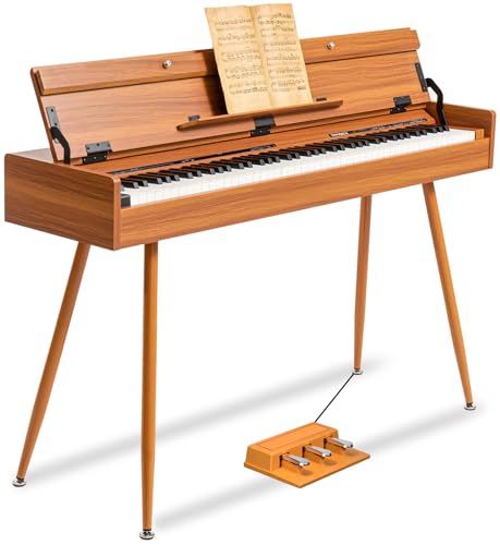88 Key Weighted Digital Piano - Wooden Desk Electric Piano Transforms Between Desk and Vanity - Progressive Hammer-Action Keyboard