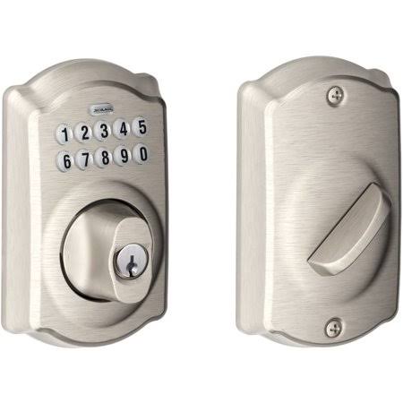 Schlage BE365CAM619 BE365 Camelot Keypad Deadbolt, Satin Nickel