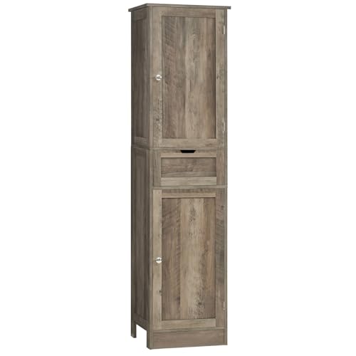 Iwell 67" Tall Bathroom Cabinet, Storage Cabinet with 2 Doors & 1 Drawer, Bathroom Storage Cabinets with Adjustable Shelves, for Living Room