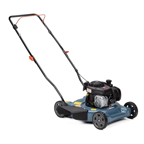 SENIX Gas Lawn Mower, 21-Inch, 140 cc 4-Cycle Briggs & Stratton Engine, 2-in-1 Push Lawnmower, 6-Position Height Adjustment with 11-Inch Rear Wheels
