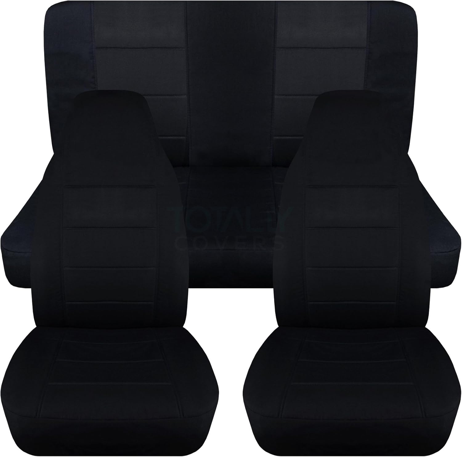 Totally Covers Compatible with 1997-2006 Jeep Wrangler TJ Seat Covers: Black & Yellow - Full Set: Front & Rear (23 Colors) 2-Door Complete Back Bench
