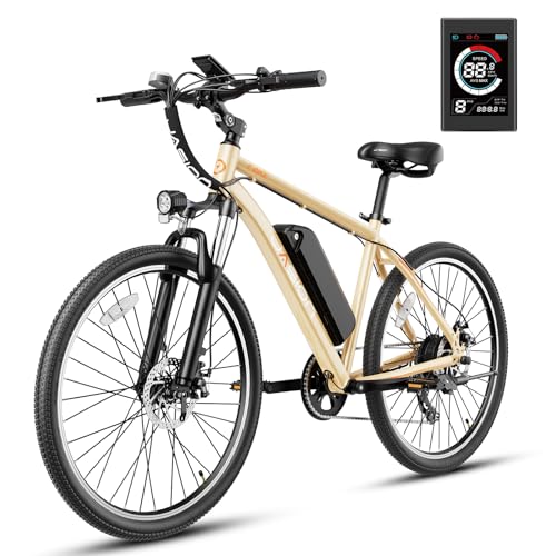 Jasion EB5 Electric Bike for Adults with Peak 500W Brushless Motor, 40Miles 20MPH Commuting Electric Mountain Bike with 360Wh Removable Battery