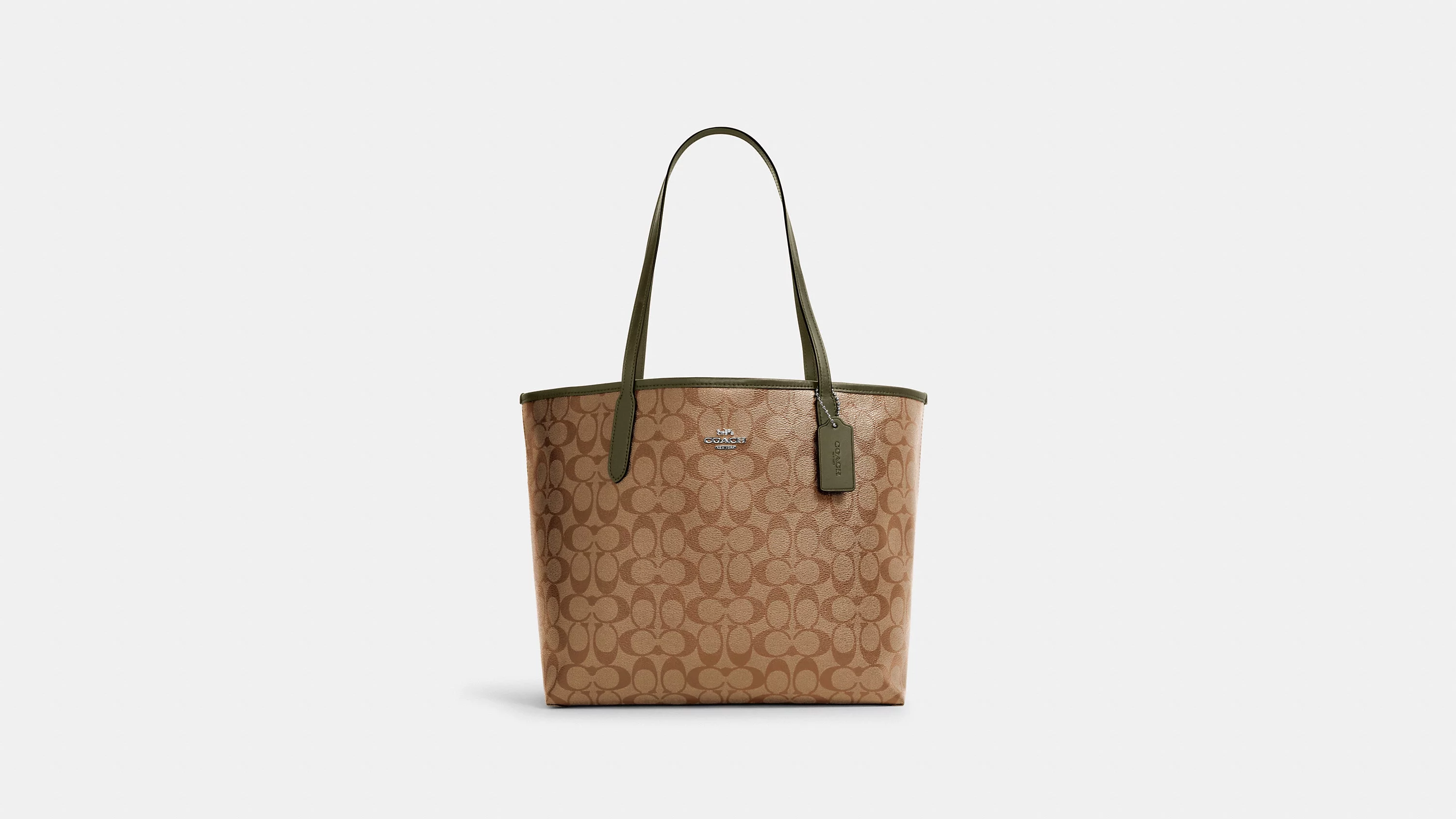 Coach 5696 City Tote In Signature Canvas Khaki/Surplus - Radiant Selections