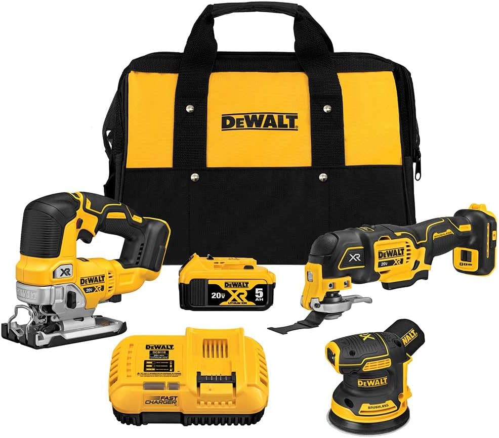 DEWALT DCK300P1 20V MAX* XR® Brushless 3-Tool Woodworking Kit
