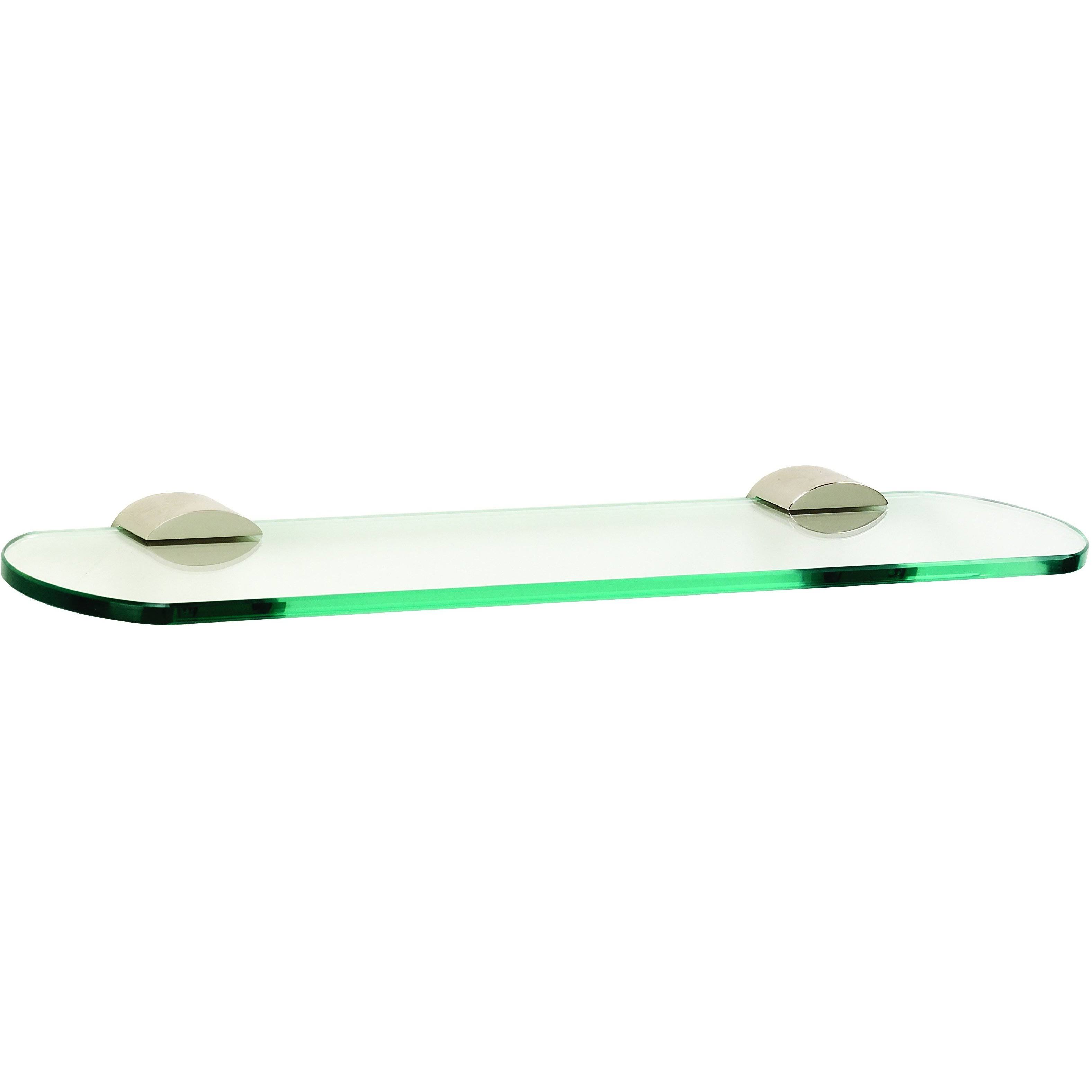 Alno A7650-24-SN: 24x22 Contemporary III Glass Shelf w/Brackets - Satin Nickel