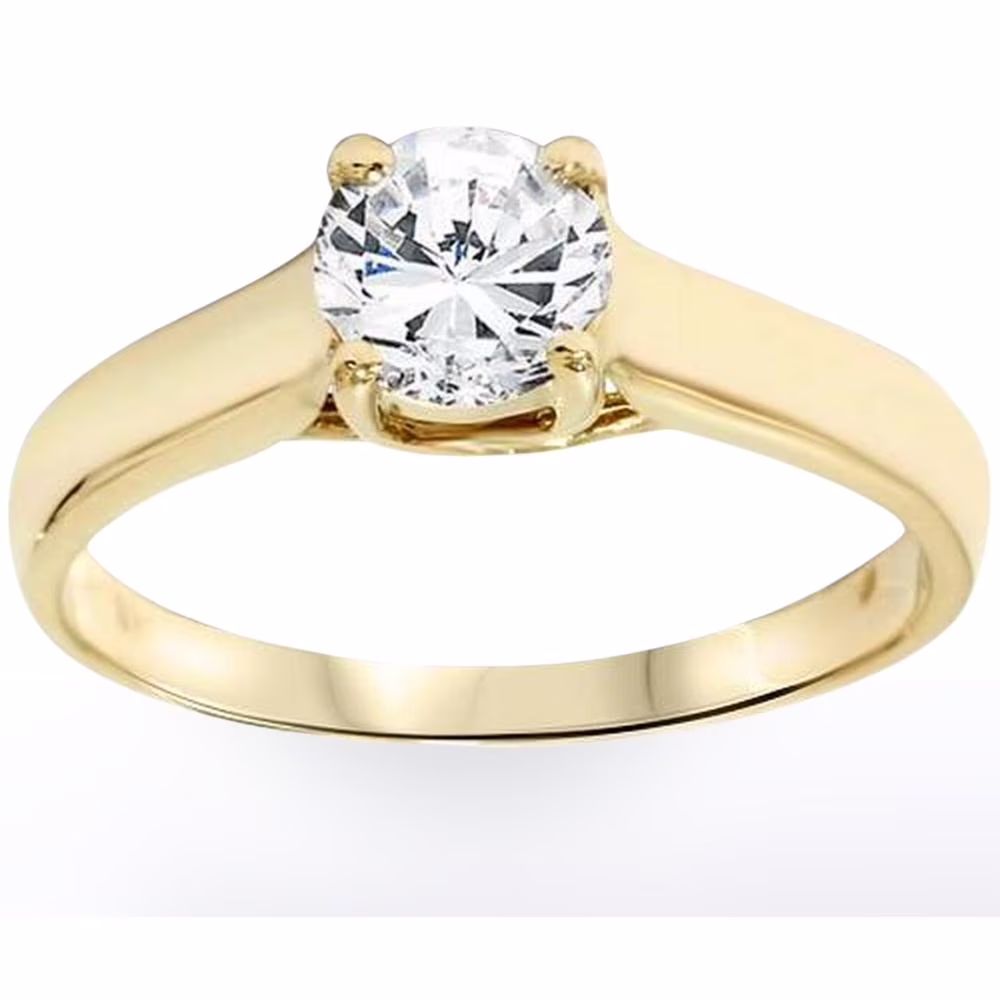 Pompeii3 1ct Diamond Solitaire Engagement Ring 14K Yellow Gold
