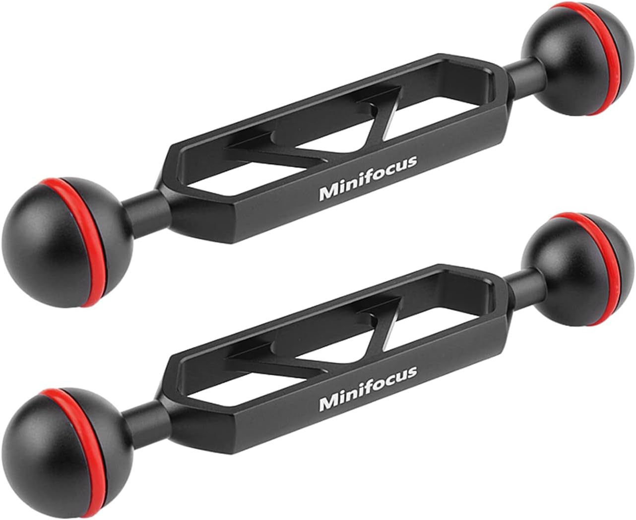 MINIFOCUS Double 1�� Ball Arm 5'' Scalable Aluminum Alloy Underwater CNC Arm System Connector Ball Head Extension for Strobe/Video Light/Diving