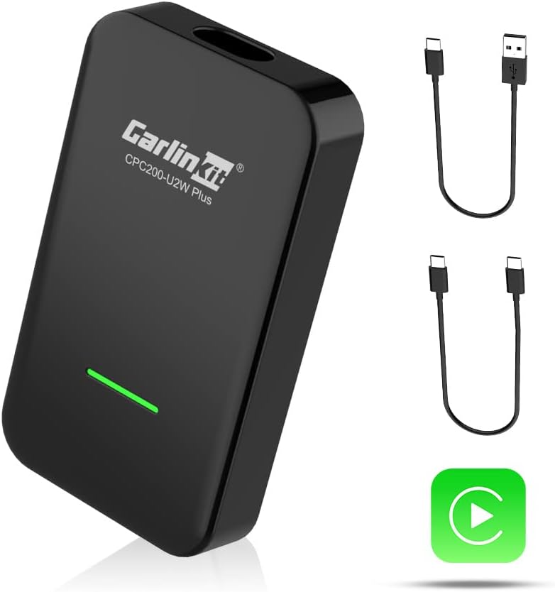 CarlinKit 3.0 CarPlay Wireless(2-USB Cables),for Car Play Equipped Cars,for Volvo,Benz,Porsche,Audi,VW,Citroen,Renault,Ford,Kia,Supports iOS 15+