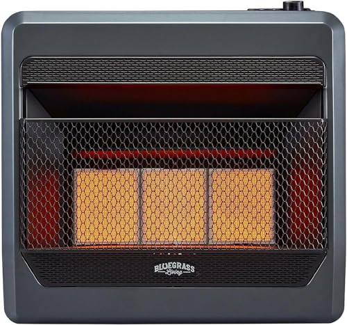 B20TNIR-BB Ventless Natural Gas Infrared Space Heater with Thermostat Control for Home & Office, 20000 BTU, Heats Up to 950 Sq. Ft.