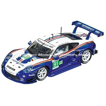 Carrera Evolution 1: 32 Scale Analog Slot Car Racing Vehicle - 27608 Porsche 911 RSR #91 956 Design