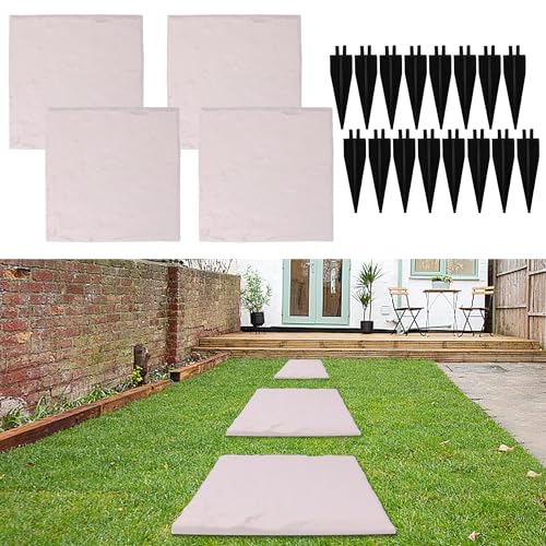 4Pcs Large Stepping Stones Outdoor Garden Walkway, Durable Plastic Pavers for Patio, Pathway, and Landscaping