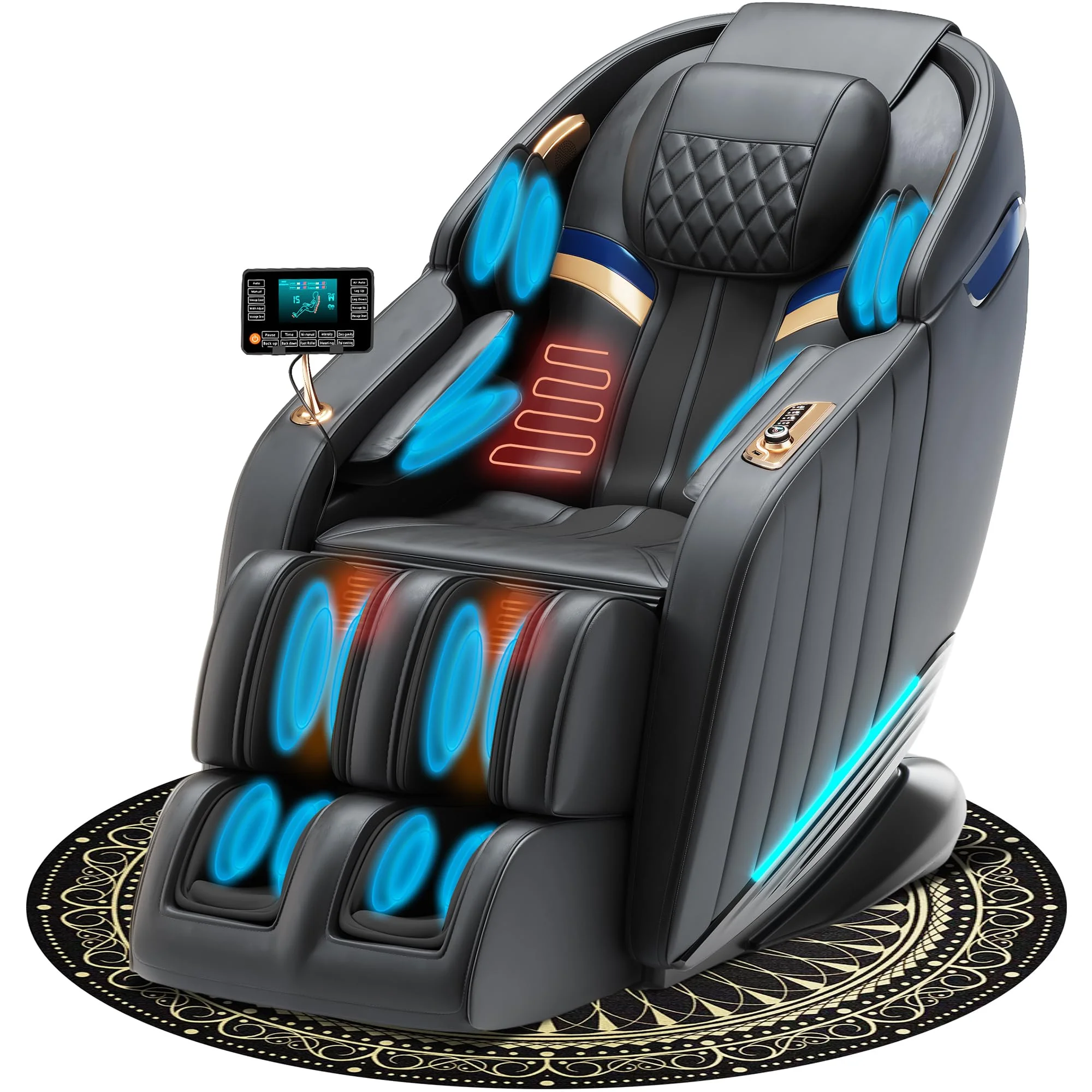 Luxury Massage Chair Full Body, Ergonomic SL-Track Zero Gravity Massage Chairs with Mat, Back Heating, AI Voice Control, Thai Stretch