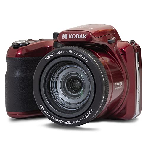 KODAK PIXPRO AZ425-RD 20MP Digital Camera 42X Optical Zoom 24mm Wide Angle 1080P Full HD Video Optical Image Stabilization Li-Ion Battery 3" LCD
