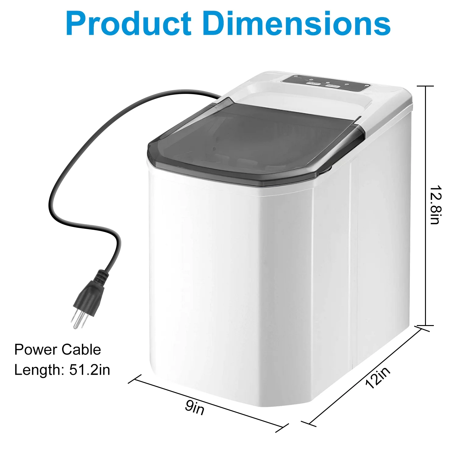 Countertop Ice Maker, Max 33Lbs/24H, 9 Bullet-Shaped Ice Cubes Ready in 6 Mins