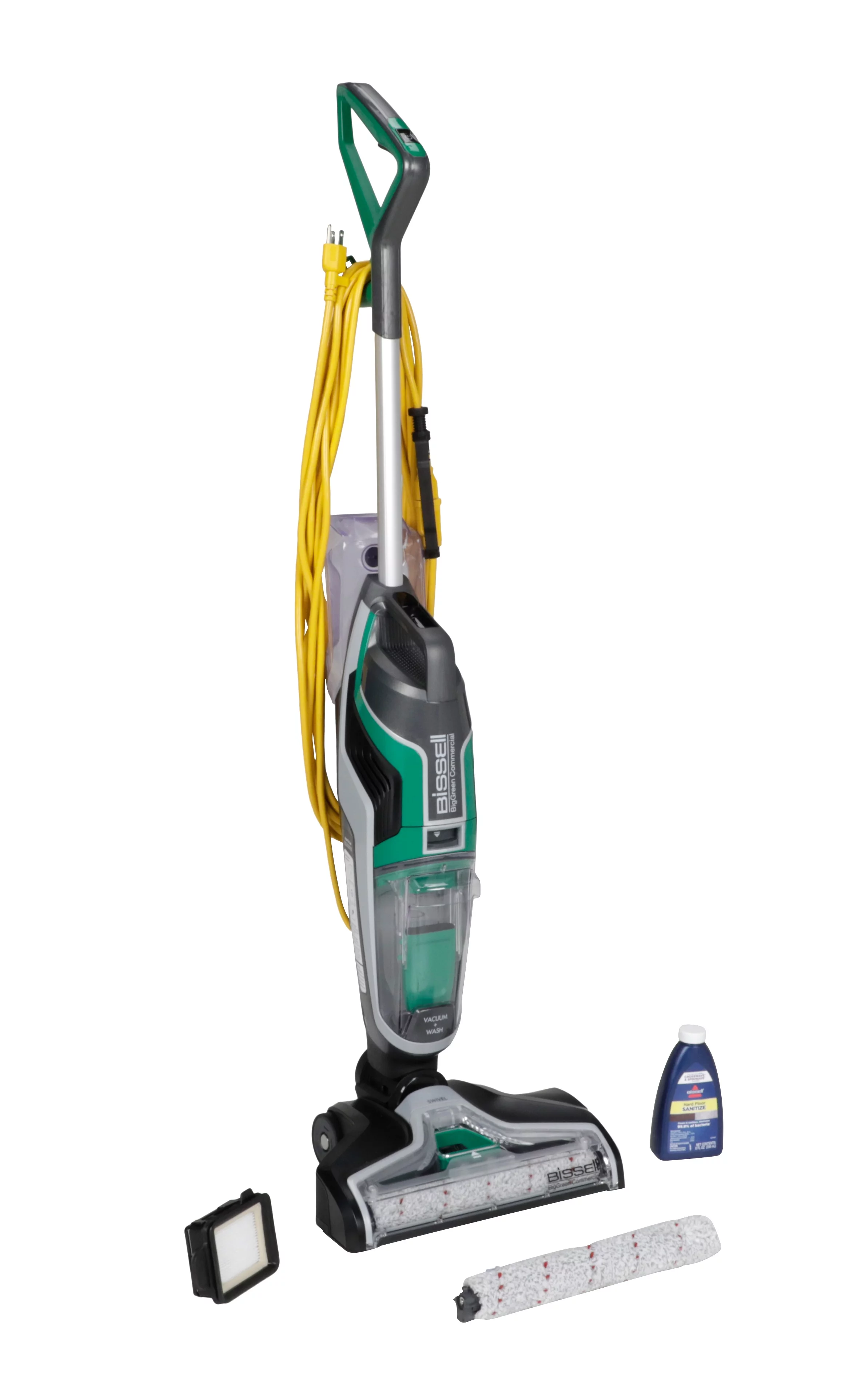 Bissell Commercial Floor Wash 13.5 Inch Combo Wet & Dry Hard Floor Washer/Scrubber & Vacuum BGFW13 + Accessories