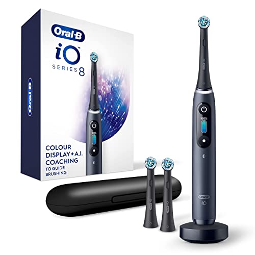 Oral-B iO Series 8 Rechargeable Electric Toothbrush with Pressure Sensor to Protect Gum, 2 Minute Timer, 6 Cleaning Settings