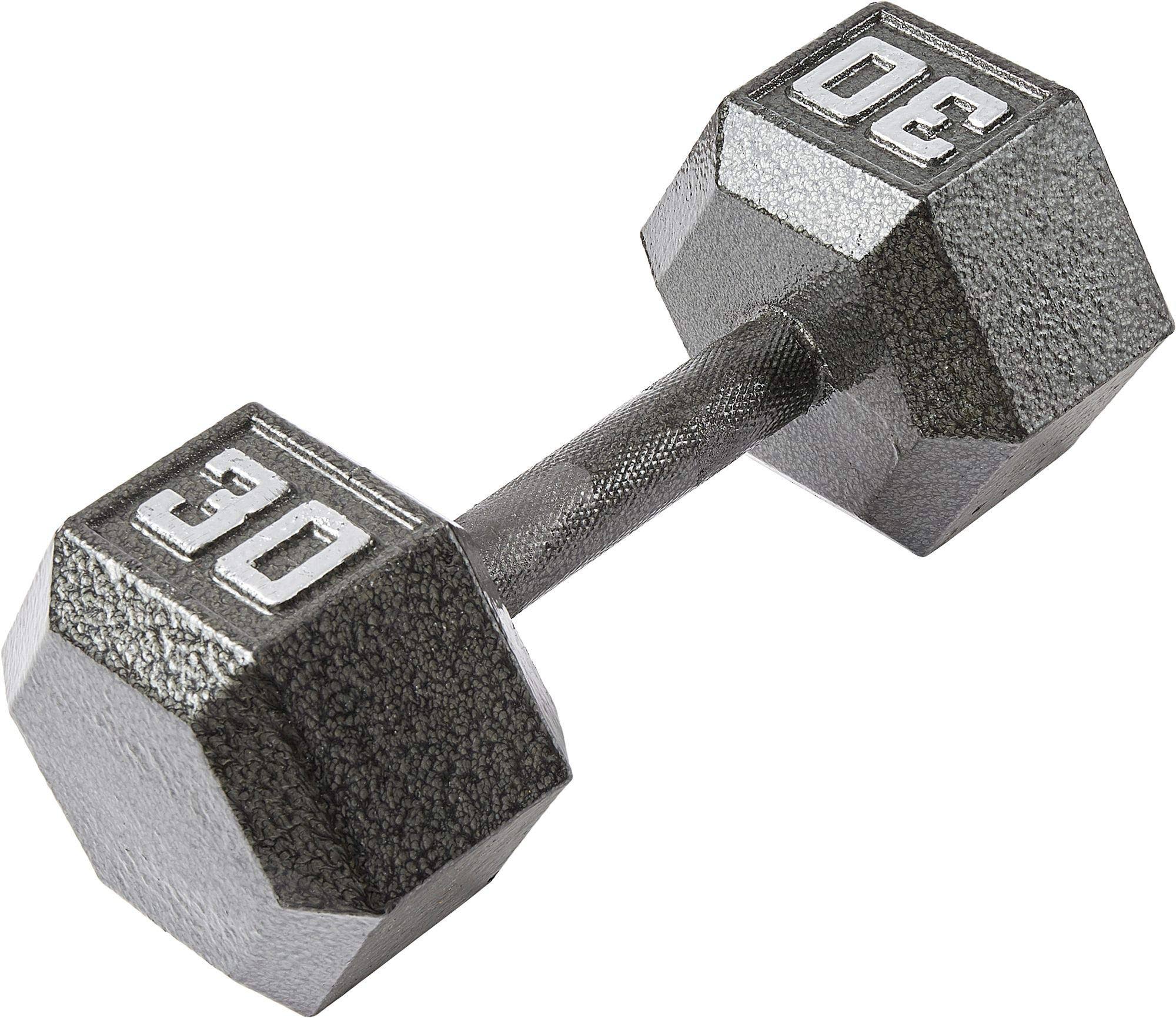 Fitness Gear 30 lb Cast Hex Dumbbell, White