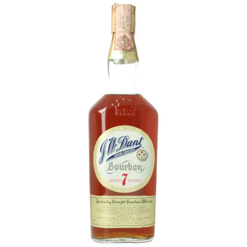 J.W. Dant 7 Year Bourbon (1960s-1970s Release) 86 Proof Export - Nestor Liquor