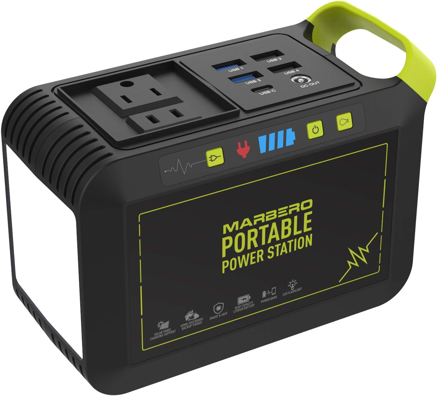 MARBERO 88Wh Portable Power Station,24000mAh Camping Solar Generators Lithium Battery Power Supply with 110V/80W(Peak 120W) AC Outlet,USB QC3.0