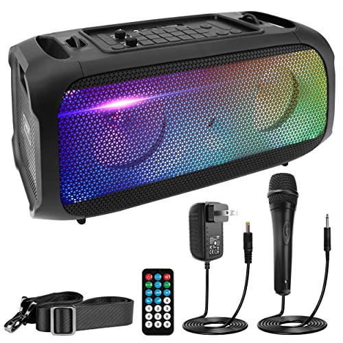 Pyle Wireless BT Portable Boombox Speaker - 600W Rechargeable Speaker, Portable Barrel Loud Stereo System - DJ Sound Effects, Flashing LED