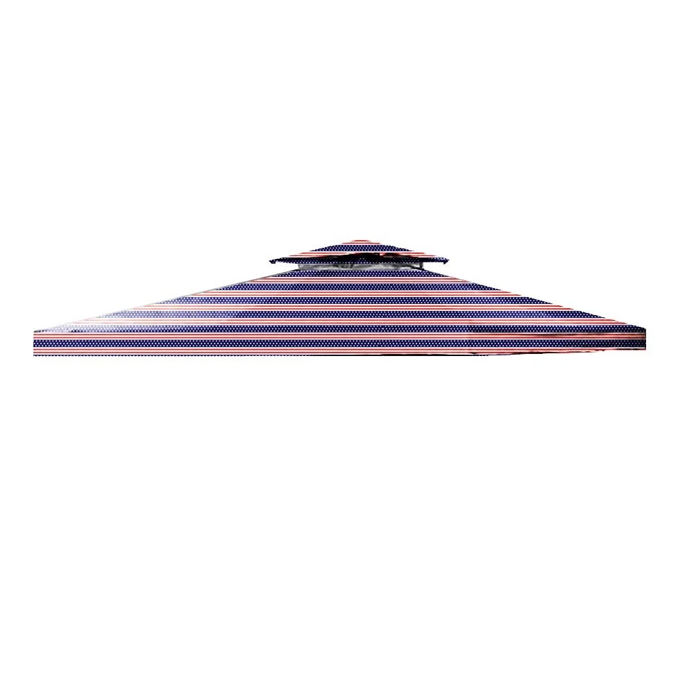 Garden Winds Signature Series 10 x 10 Two-Tiered Replacement Gazebo Canopy Top Cover- Americana