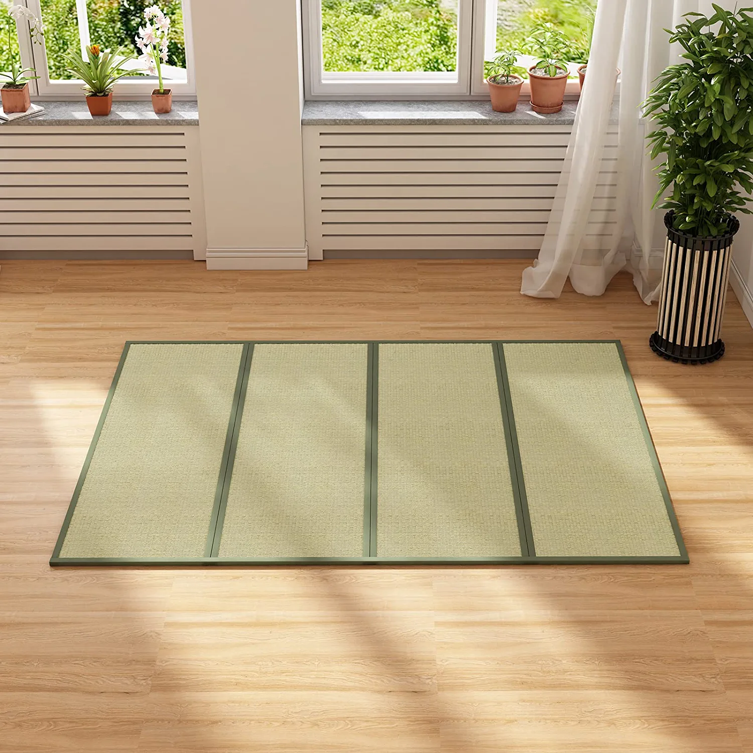 Mjkone Full Size Tatami mat, Natural Grass Tatami