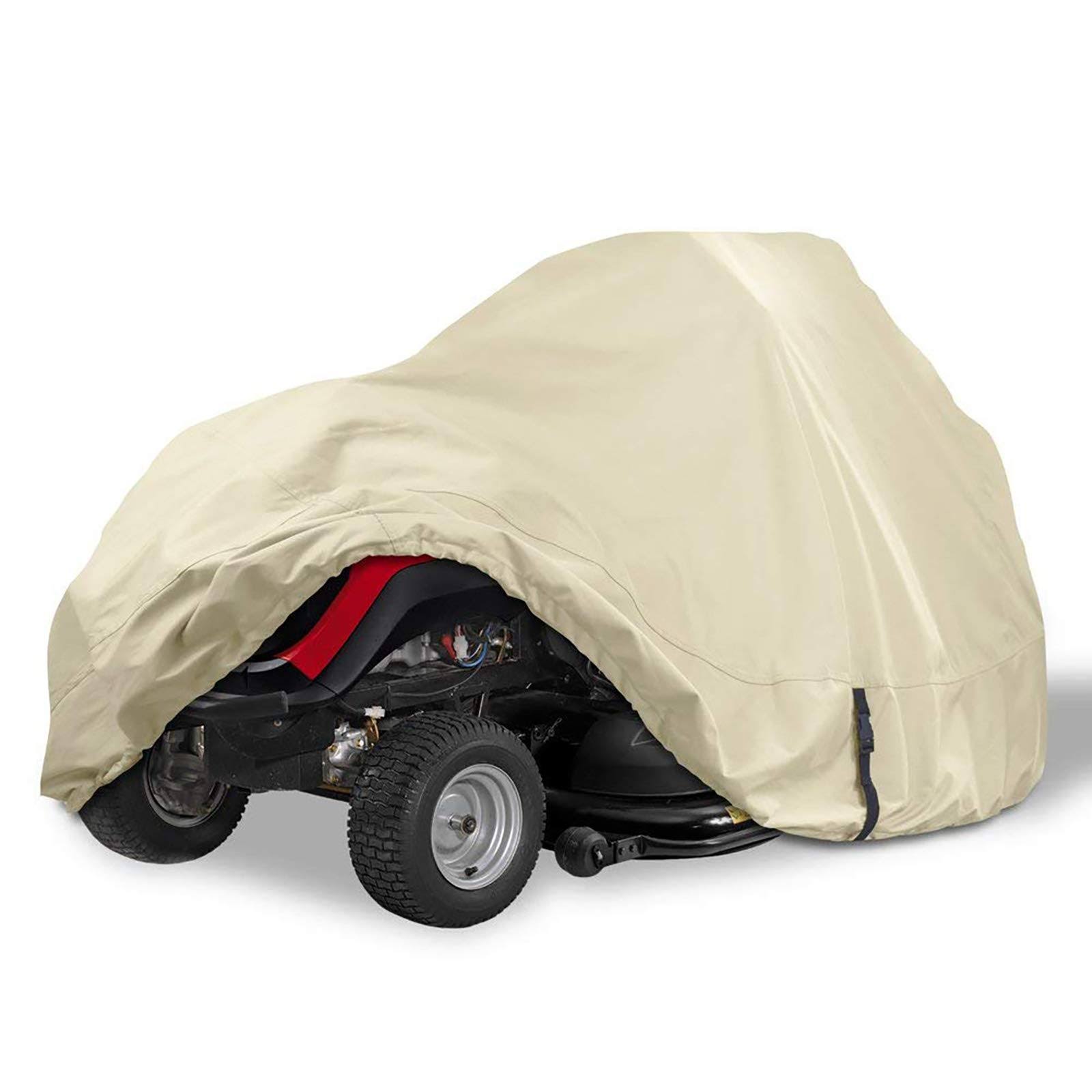 Porch Shield Heavy Duty 600d Polyester Lawn Tractor COVER, Waterproof Universal Riding Lawn Mower Cover (Up to 62 Inches Decks,