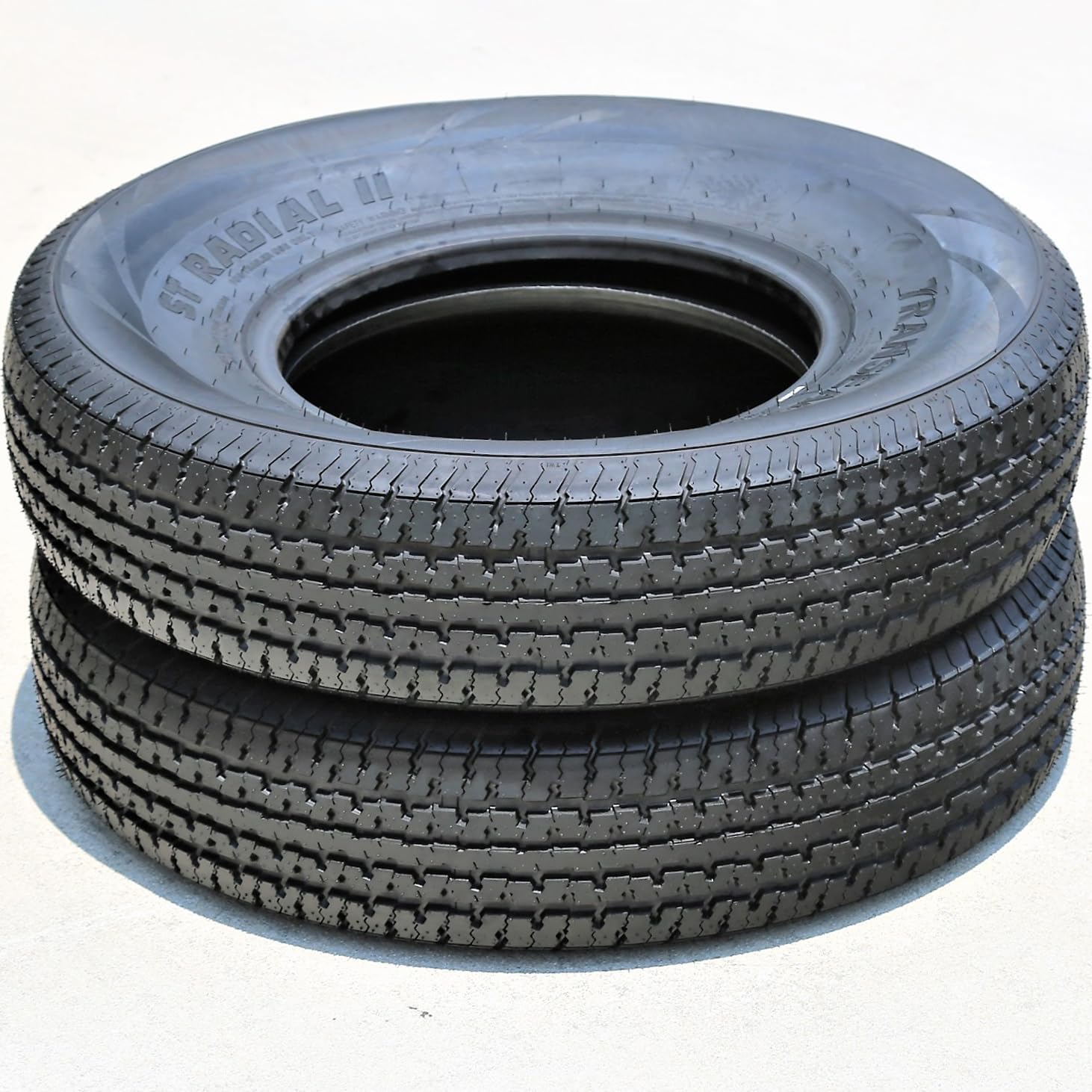 Set of 2 (TWO) Transeagle ST Radial II Premium Trailer Radial Tires-ST205/75R14 205/75/14 205/75-14 105/101L Load Range D LRD 8-Ply BSW Black Side